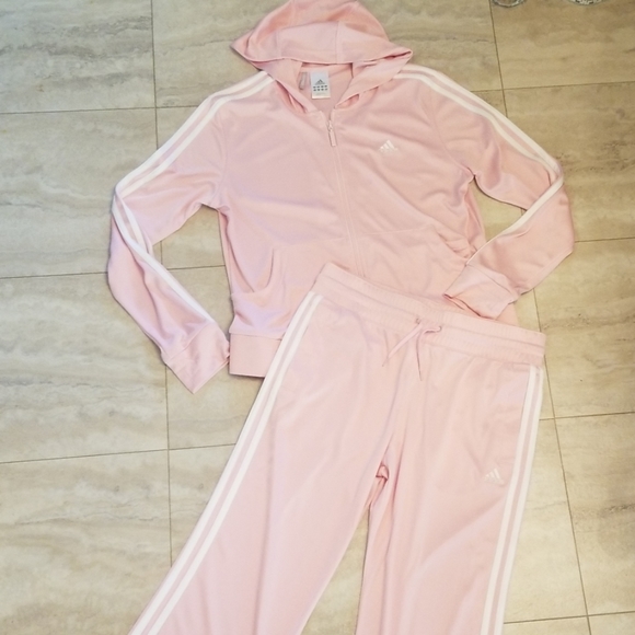 adidas Pants - Adidas pink track suit jacket/capris